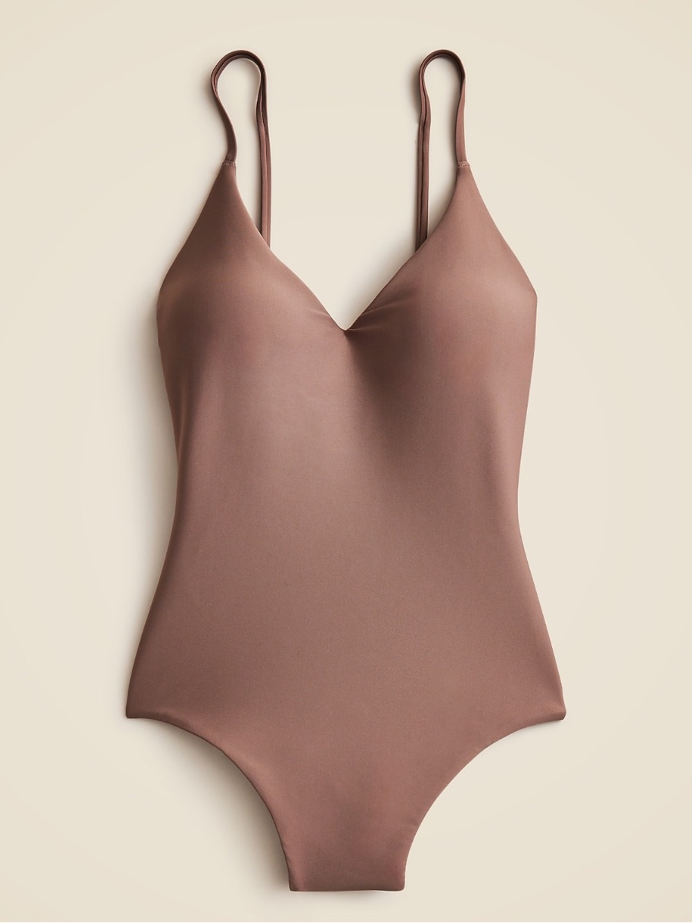 NWT J. Crew Mauve-Brown V-Neck One-Piece Swimsuit
